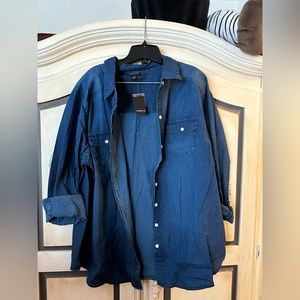 New with tags. Torrid dark denim shirt. Size 2.